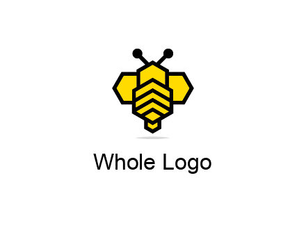honeycomb in a bee shape logo