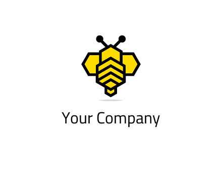 honeycomb in a bee shape logo