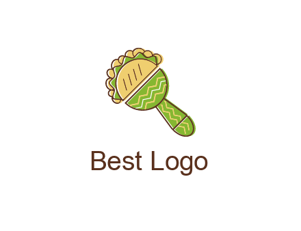 taco and maracas symbol