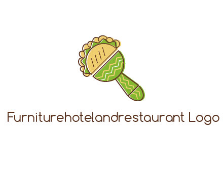 taco and maracas symbol