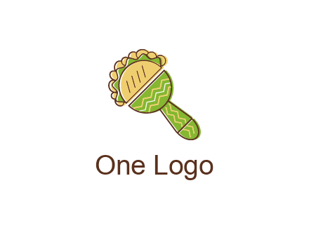 taco and maracas symbol