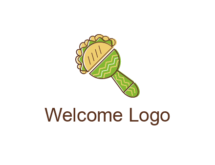 taco and maracas symbol