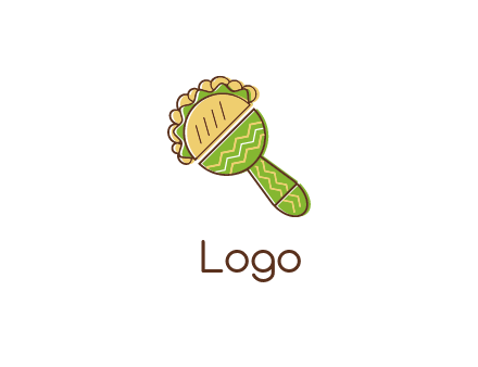 taco and maracas symbol