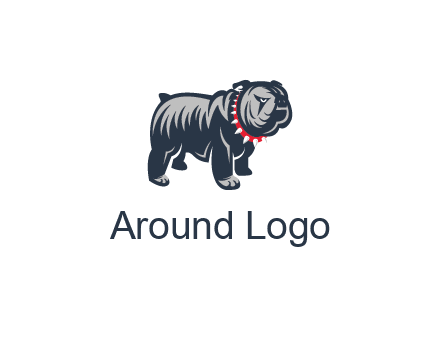 bulldog with collar illustration