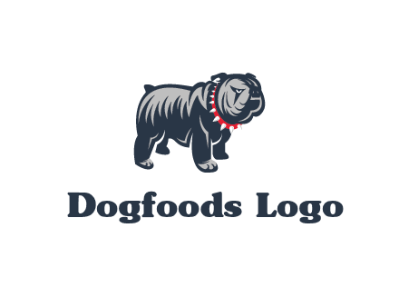 bulldog with collar illustration