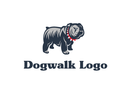 bulldog with collar illustration