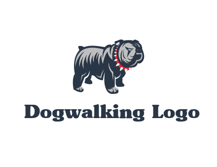 bulldog with collar illustration