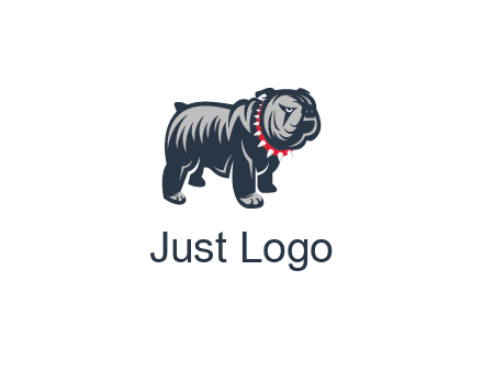 bulldog with collar illustration