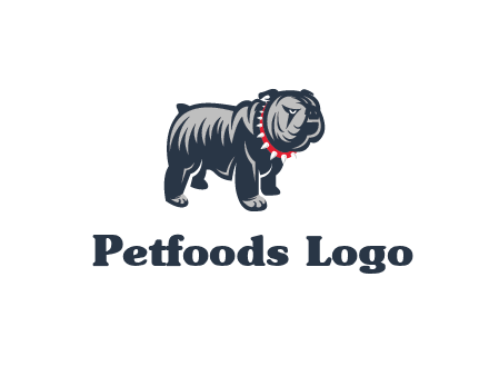 bulldog with collar illustration