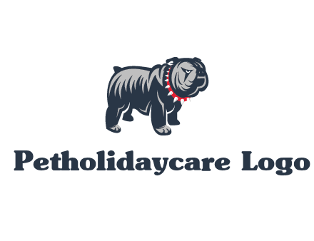 bulldog with collar illustration