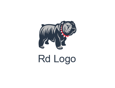 bulldog with collar illustration