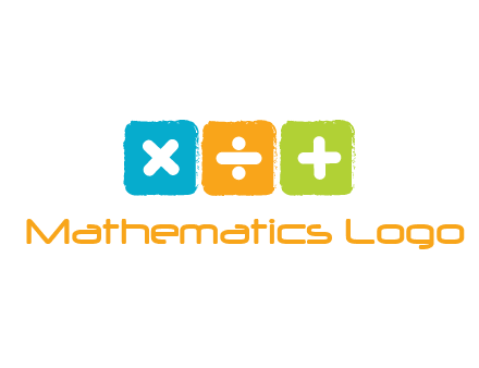 mathematical symbols in squares shape logo