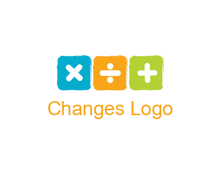 mathematical symbols in squares shape logo