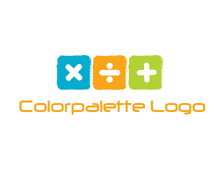 mathematical symbols in squares shape logo