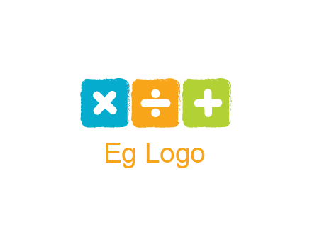 mathematical symbols in squares shape logo