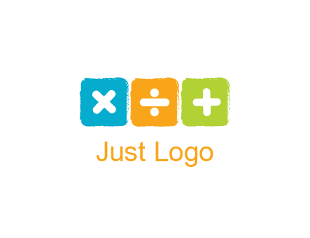 mathematical symbols in squares shape logo