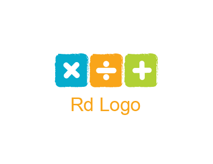 mathematical symbols in squares shape logo