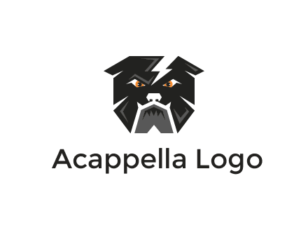 aggressive bulldog with lightning on head illustration