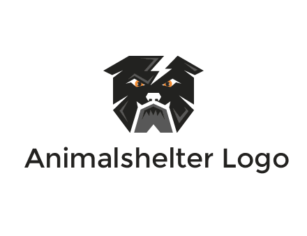 aggressive bulldog with lightning on head illustration
