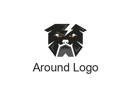 aggressive bulldog with lightning on head illustration
