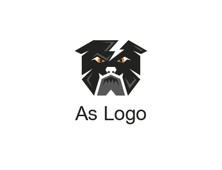 aggressive bulldog with lightning on head illustration