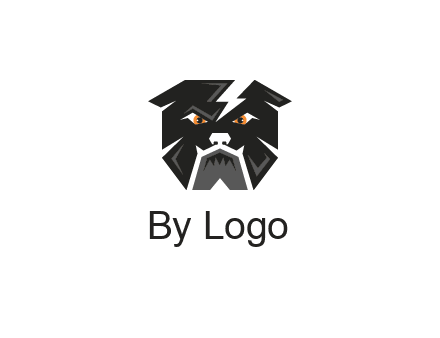 aggressive bulldog with lightning on head illustration