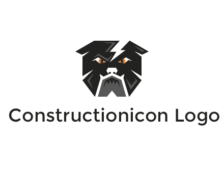 aggressive bulldog with lightning on head illustration