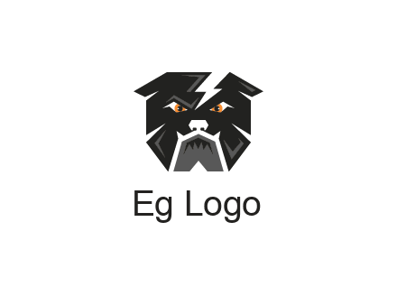 aggressive bulldog with lightning on head illustration