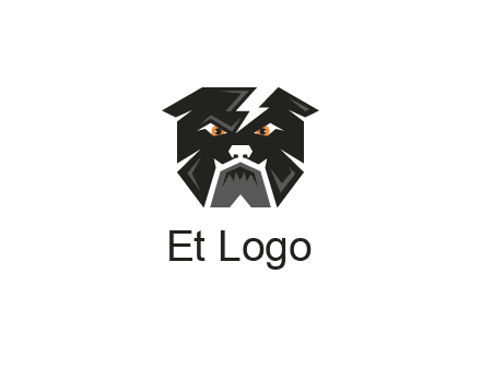 aggressive bulldog with lightning on head illustration