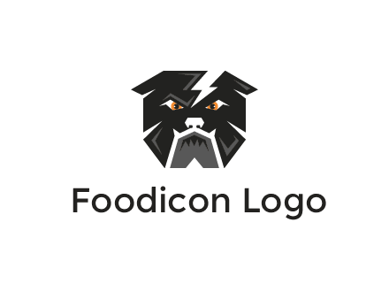 aggressive bulldog with lightning on head illustration