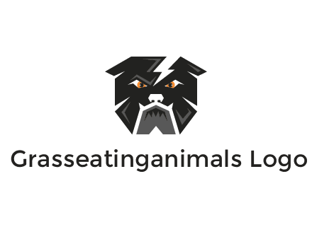 aggressive bulldog with lightning on head illustration