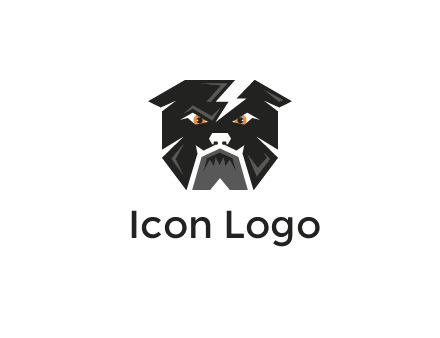 aggressive bulldog with lightning on head illustration