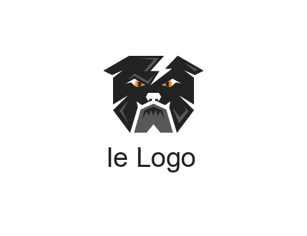 aggressive bulldog with lightning on head illustration