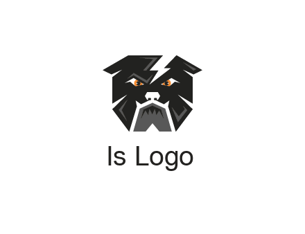 aggressive bulldog with lightning on head illustration