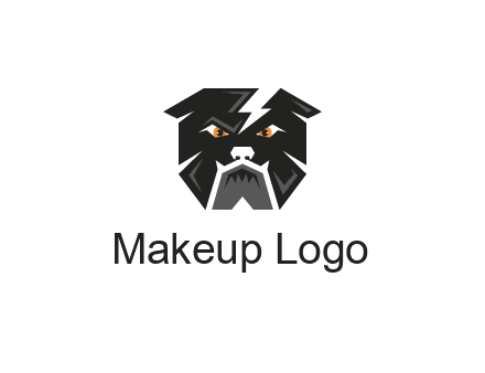 aggressive bulldog with lightning on head illustration