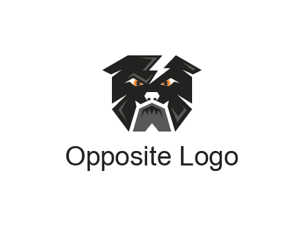 aggressive bulldog with lightning on head illustration