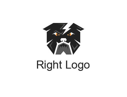 aggressive bulldog with lightning on head illustration
