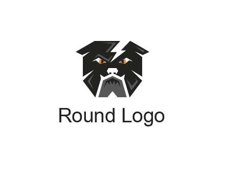 aggressive bulldog with lightning on head illustration
