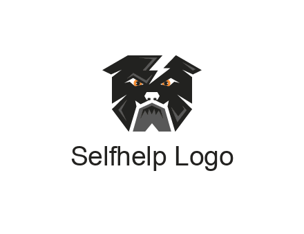 aggressive bulldog with lightning on head illustration