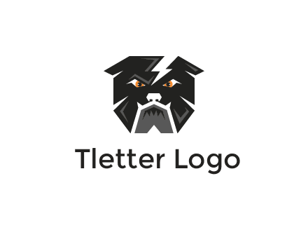 aggressive bulldog with lightning on head illustration