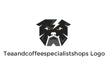 aggressive bulldog with lightning on head illustration