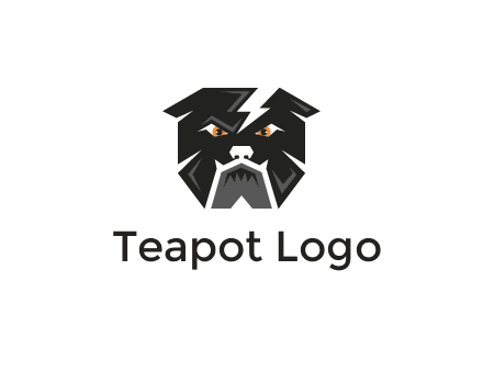 aggressive bulldog with lightning on head illustration