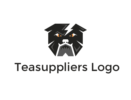 aggressive bulldog with lightning on head illustration