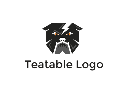 aggressive bulldog with lightning on head illustration