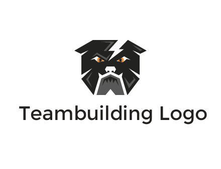 aggressive bulldog with lightning on head illustration