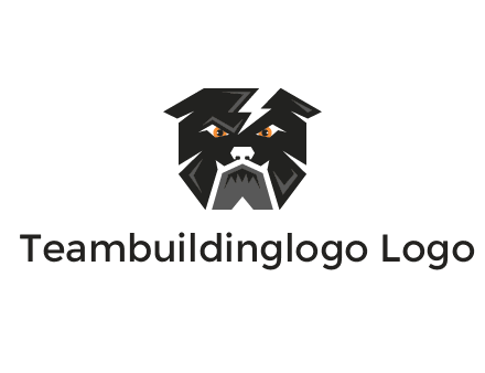 aggressive bulldog with lightning on head illustration