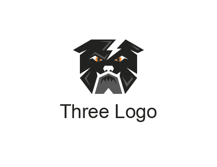 aggressive bulldog with lightning on head illustration