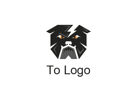 aggressive bulldog with lightning on head illustration