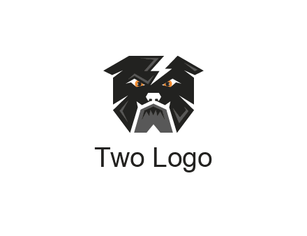 aggressive bulldog with lightning on head illustration