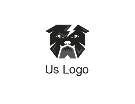 aggressive bulldog with lightning on head illustration